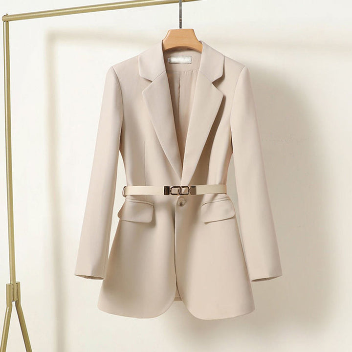 Women's Belted Single-Button Notch-Lapel Blazer
