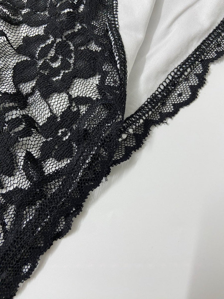 Women's Black Lace Halter Fall Wedding Guest Dress Bodycon Mini