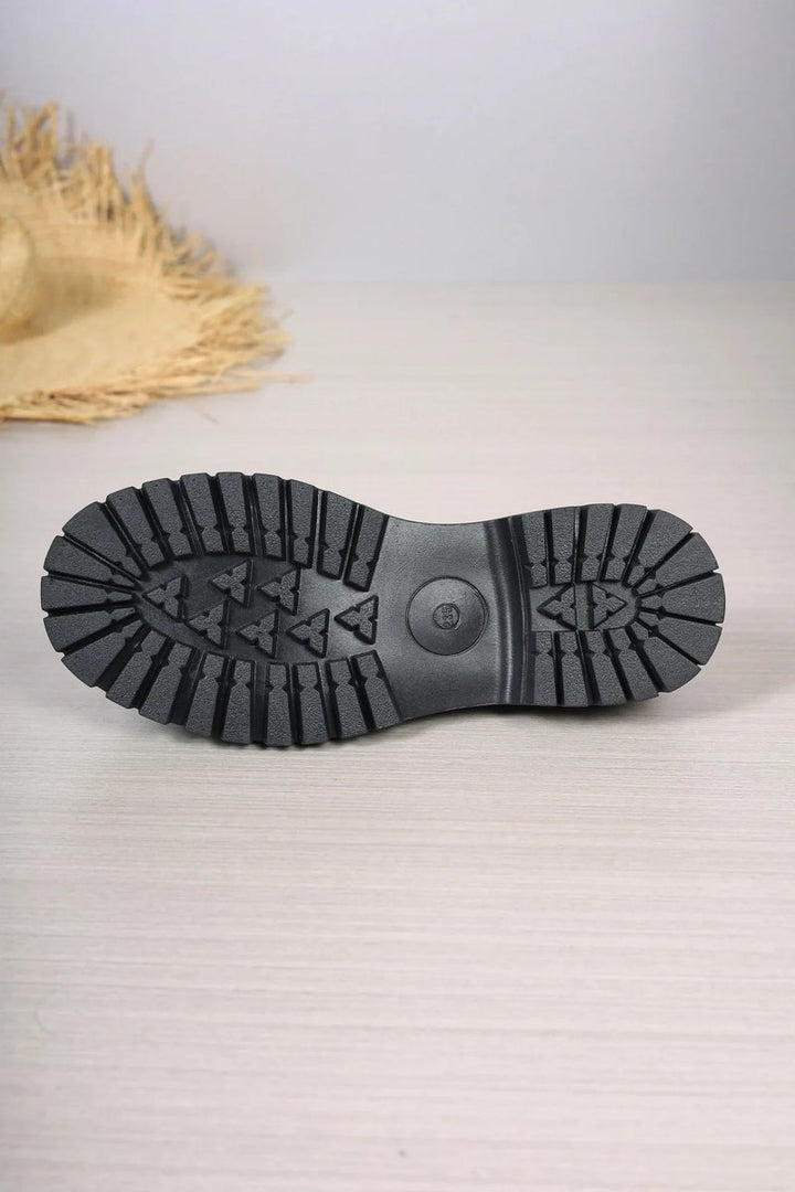 Women's Black Platform Chunky-Sole Slip-On Ankle Boots
