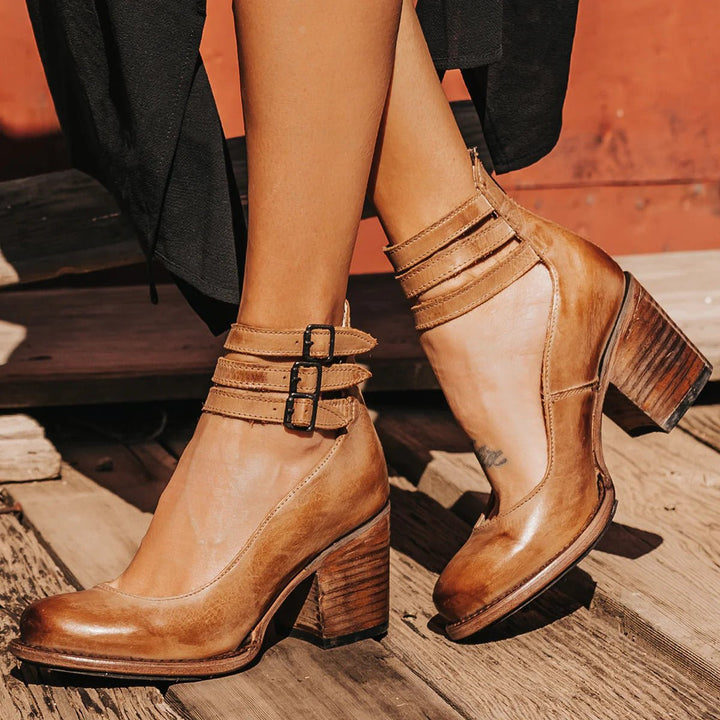 Women's Block-Heel Side-Zip Platform Ankle Boots