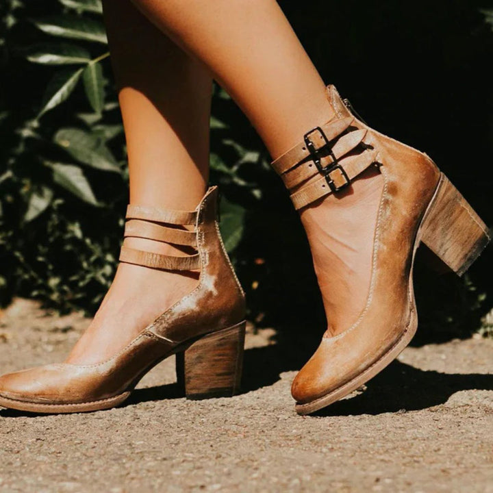 Women's Block-Heel Side-Zip Platform Ankle Boots