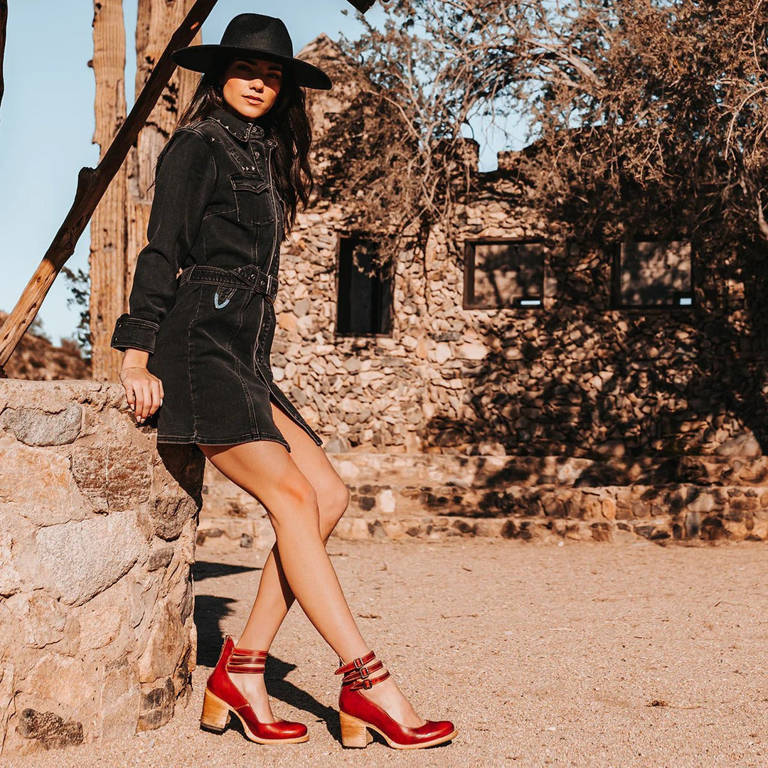 Women's Block-Heel Side-Zip Platform Ankle Boots