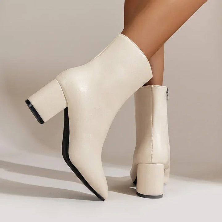 Women's Block Heel Side-Zip Square-Toe Ankle Boots