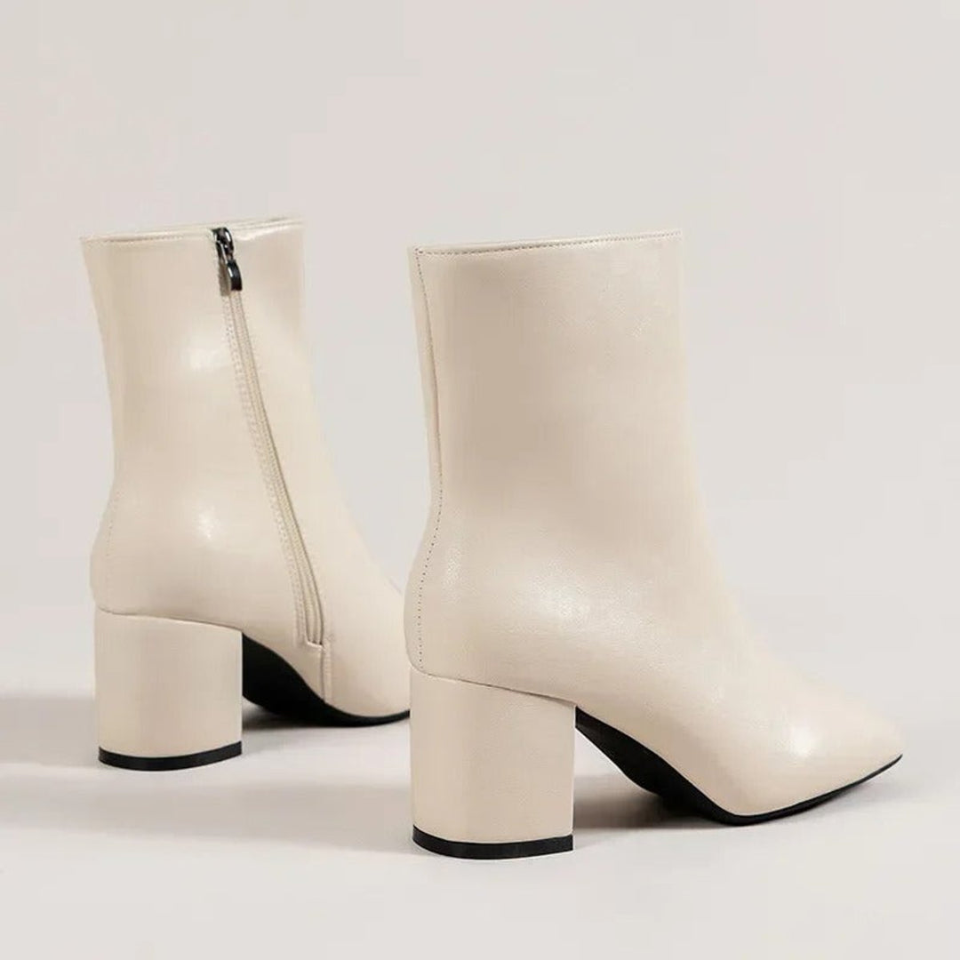 Women's Block Heel Side-Zip Square-Toe Ankle Boots