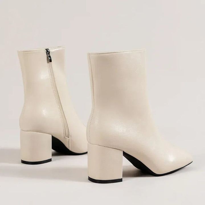 Women's Block Heel Side-Zip Square-Toe Ankle Boots