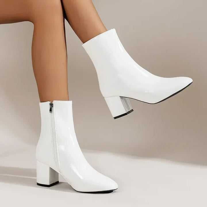 Women's Block Heel Side-Zip Square-Toe Ankle Boots