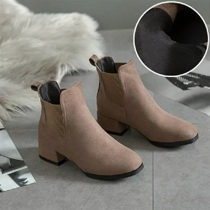 Women's Block Heel Slip-On Chelsea Ankle Boots