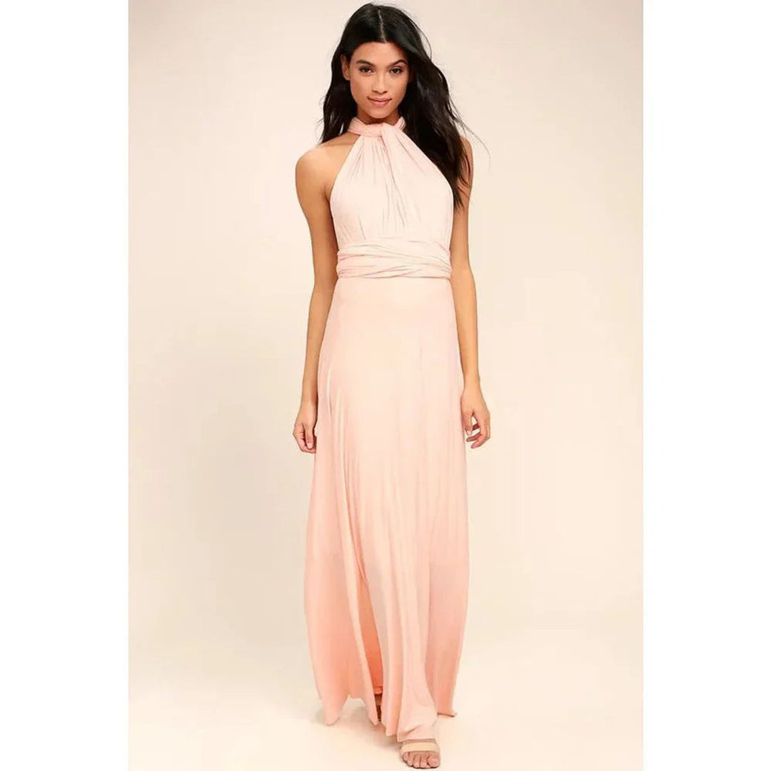 Women's Bohemian Convertible Wrap Fall Midi Dress