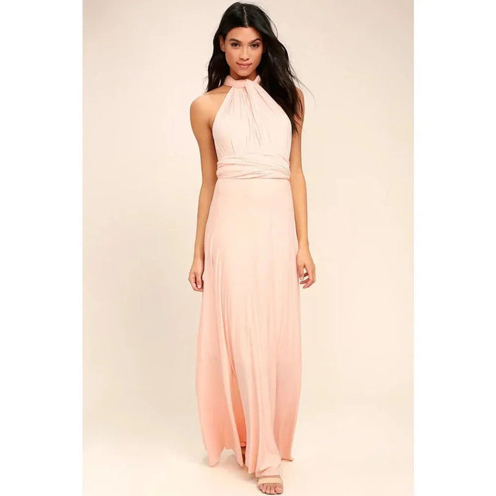 Women's Bohemian Convertible Wrap Fall Midi Dress