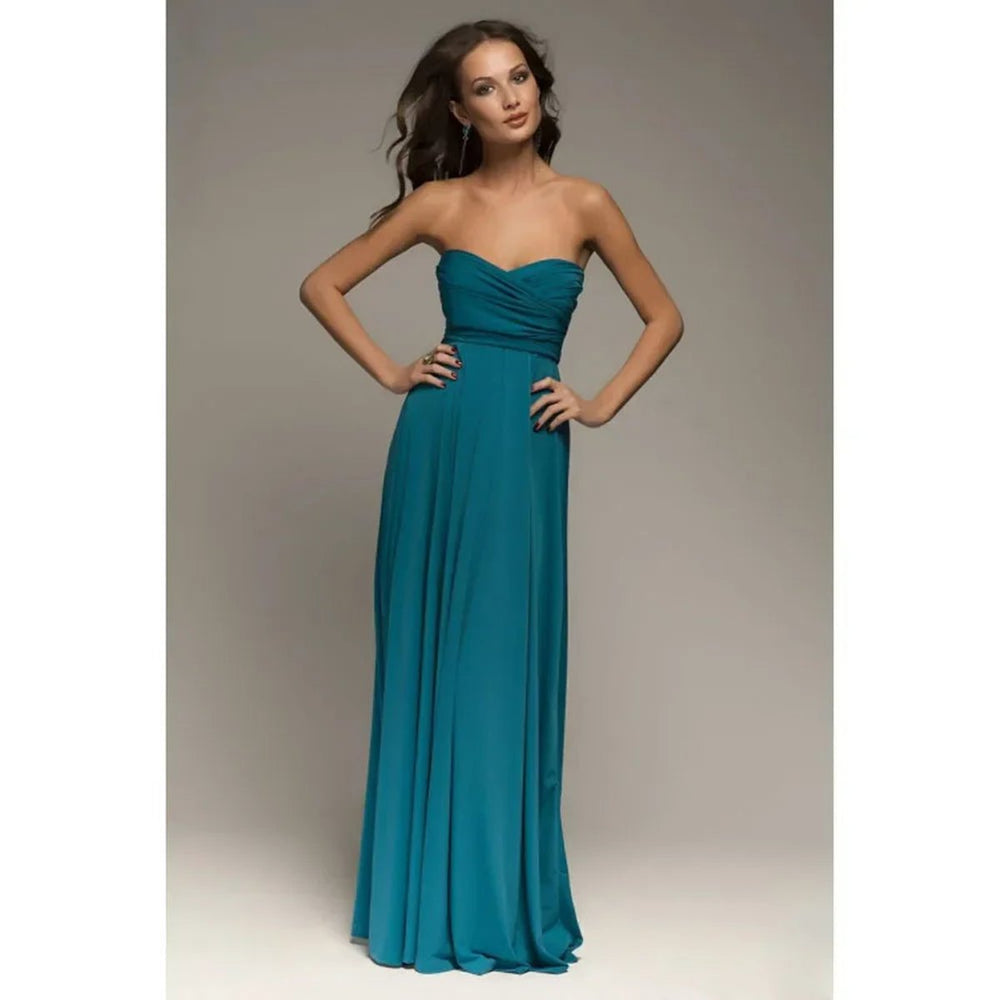 Women's Bohemian Convertible Wrap Fall Midi Dress