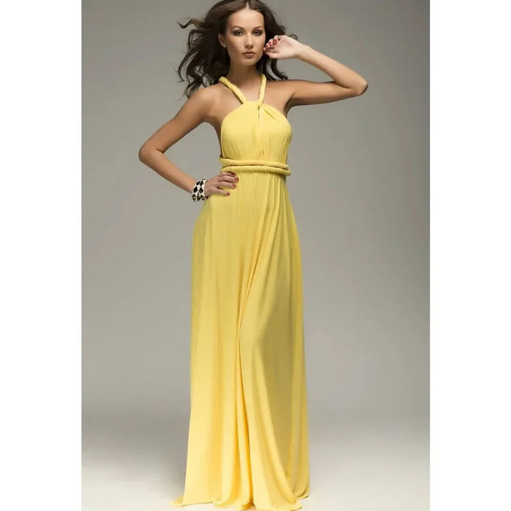Women's Bohemian Convertible Wrap Fall Midi Dress