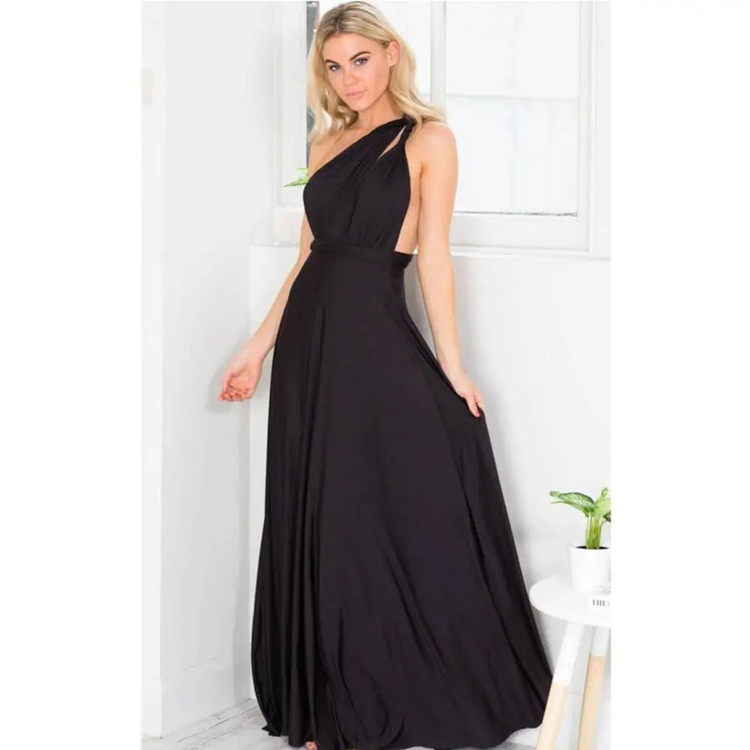 Women's Bohemian Convertible Wrap Fall Midi Dress