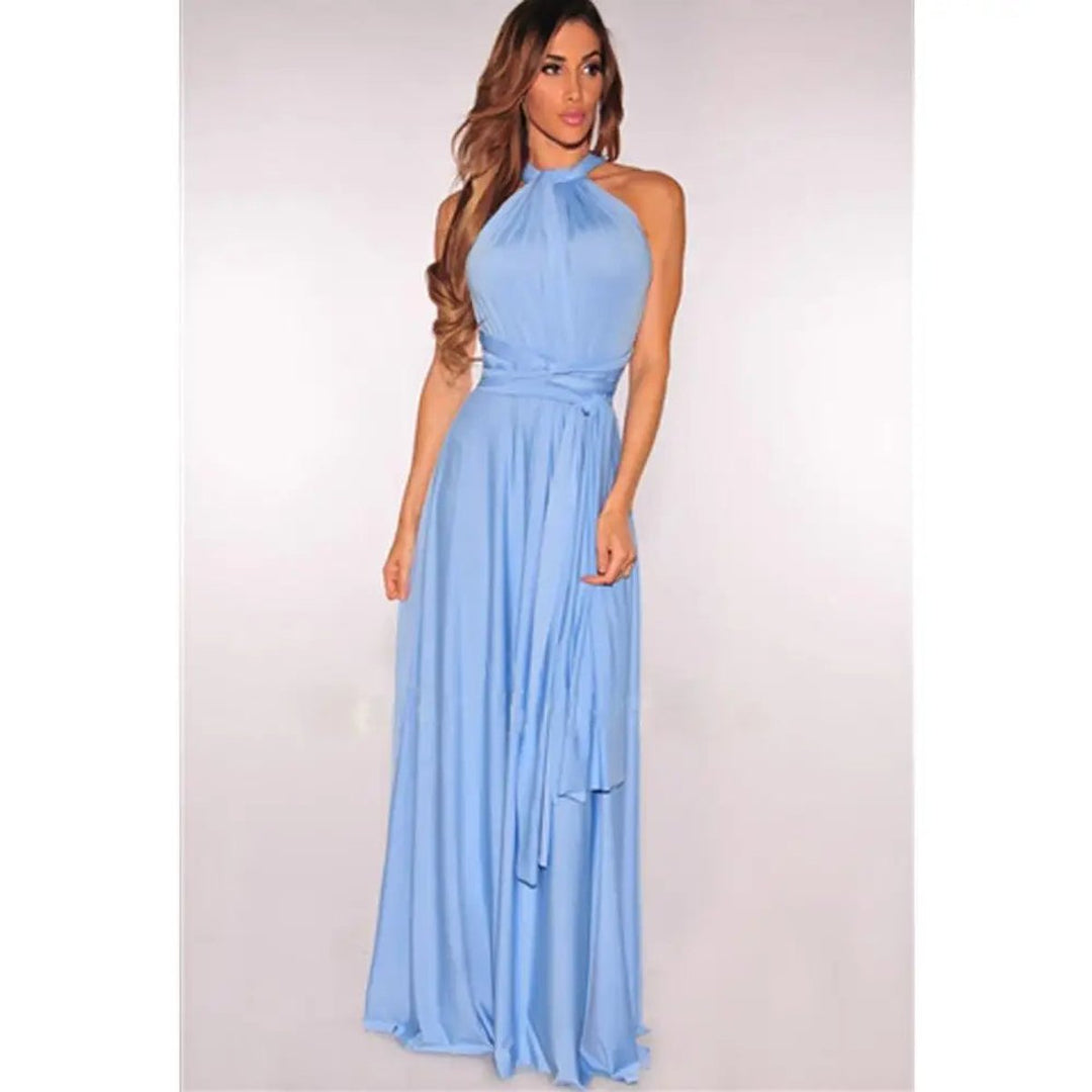 Women's Bohemian Convertible Wrap Fall Midi Dress