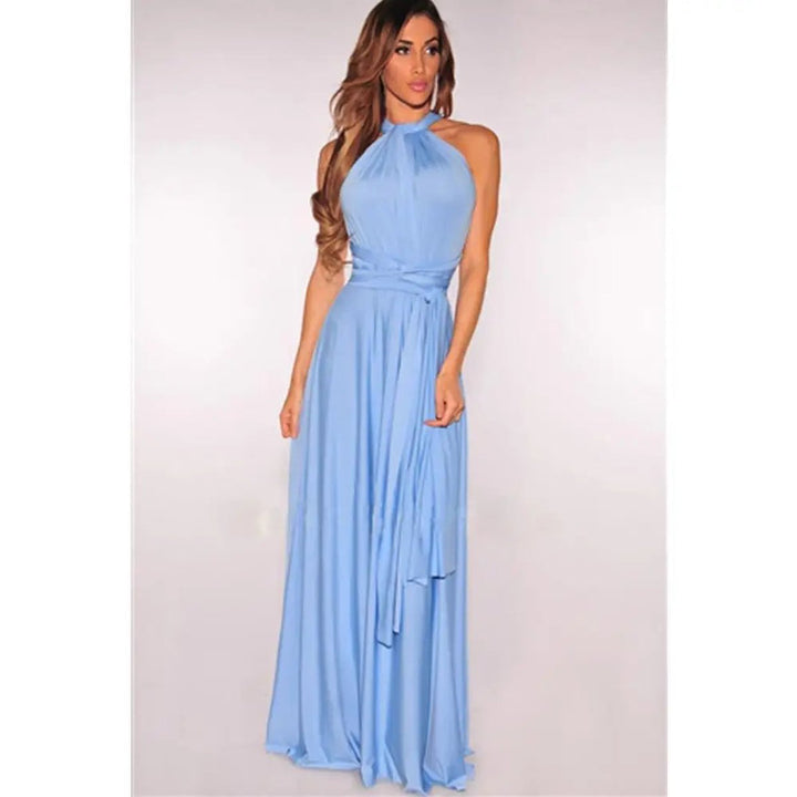 Women's Bohemian Convertible Wrap Fall Midi Dress