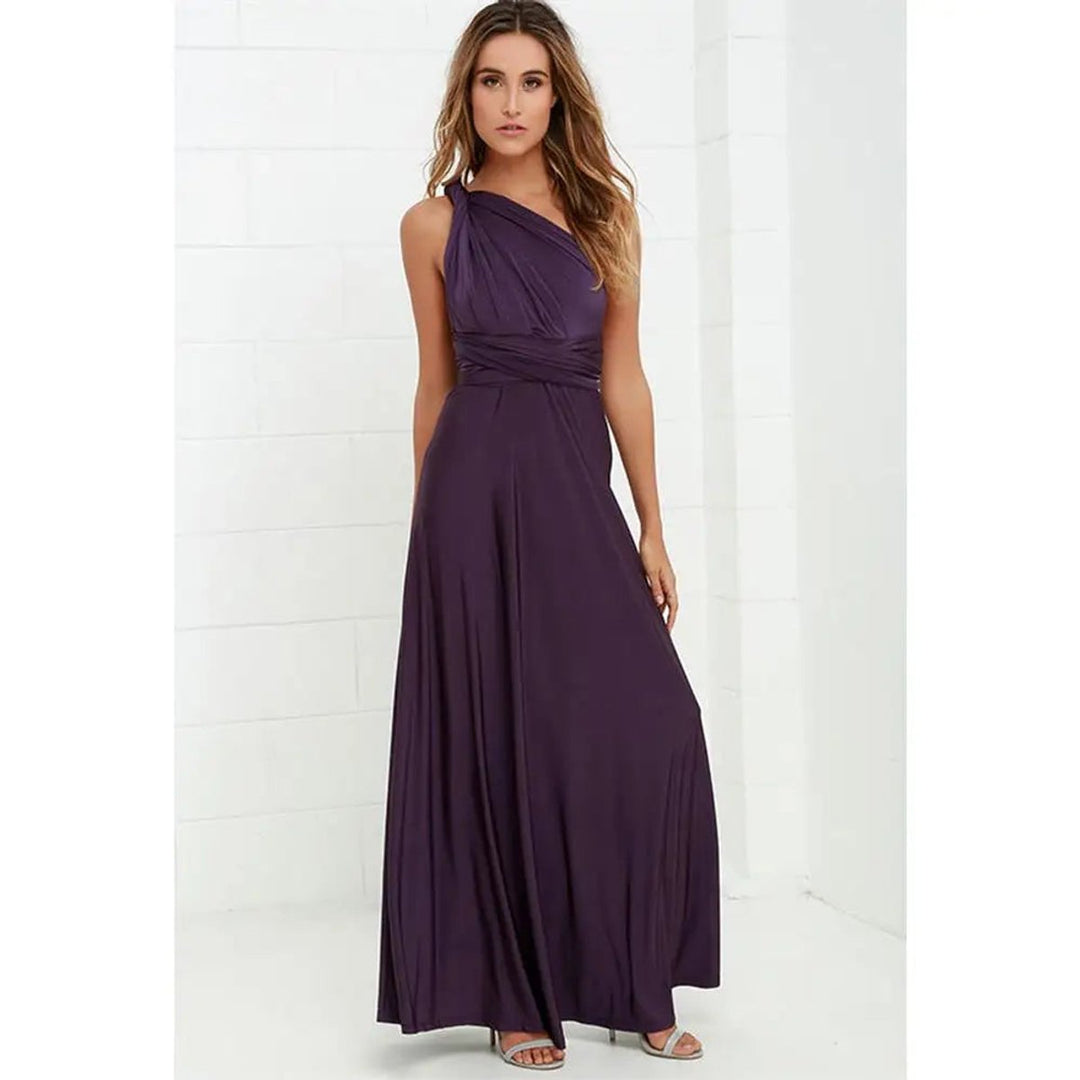 Women's Bohemian Convertible Wrap Fall Midi Dress