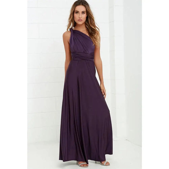 Women's Bohemian Convertible Wrap Fall Midi Dress