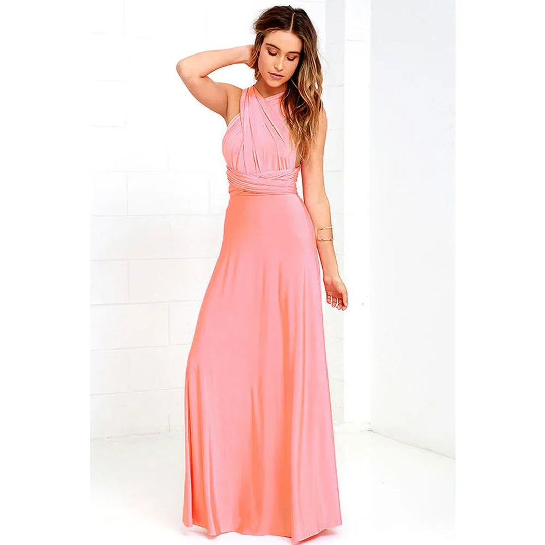 Women's Bohemian Convertible Wrap Fall Midi Dress