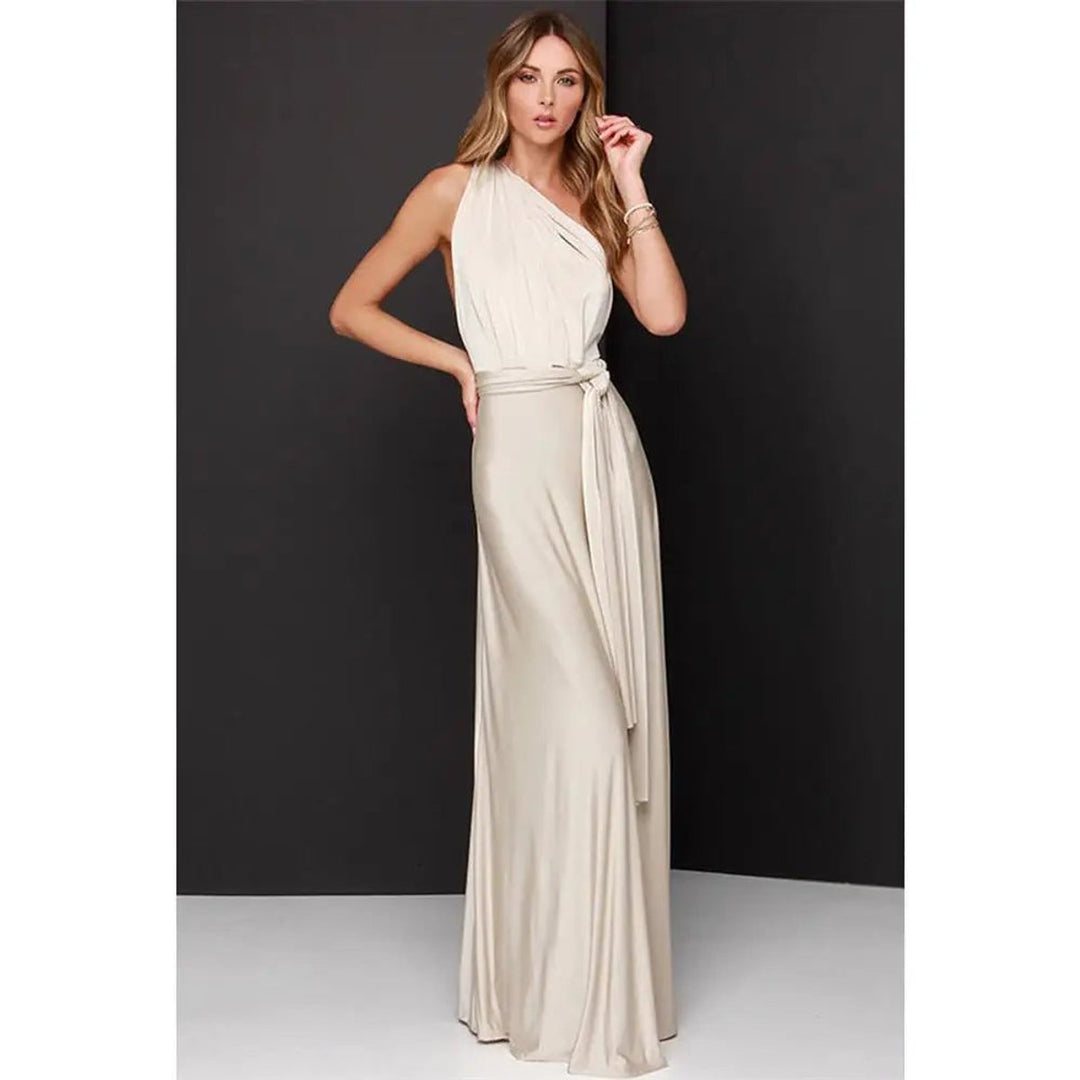 Women's Bohemian Convertible Wrap Fall Midi Dress