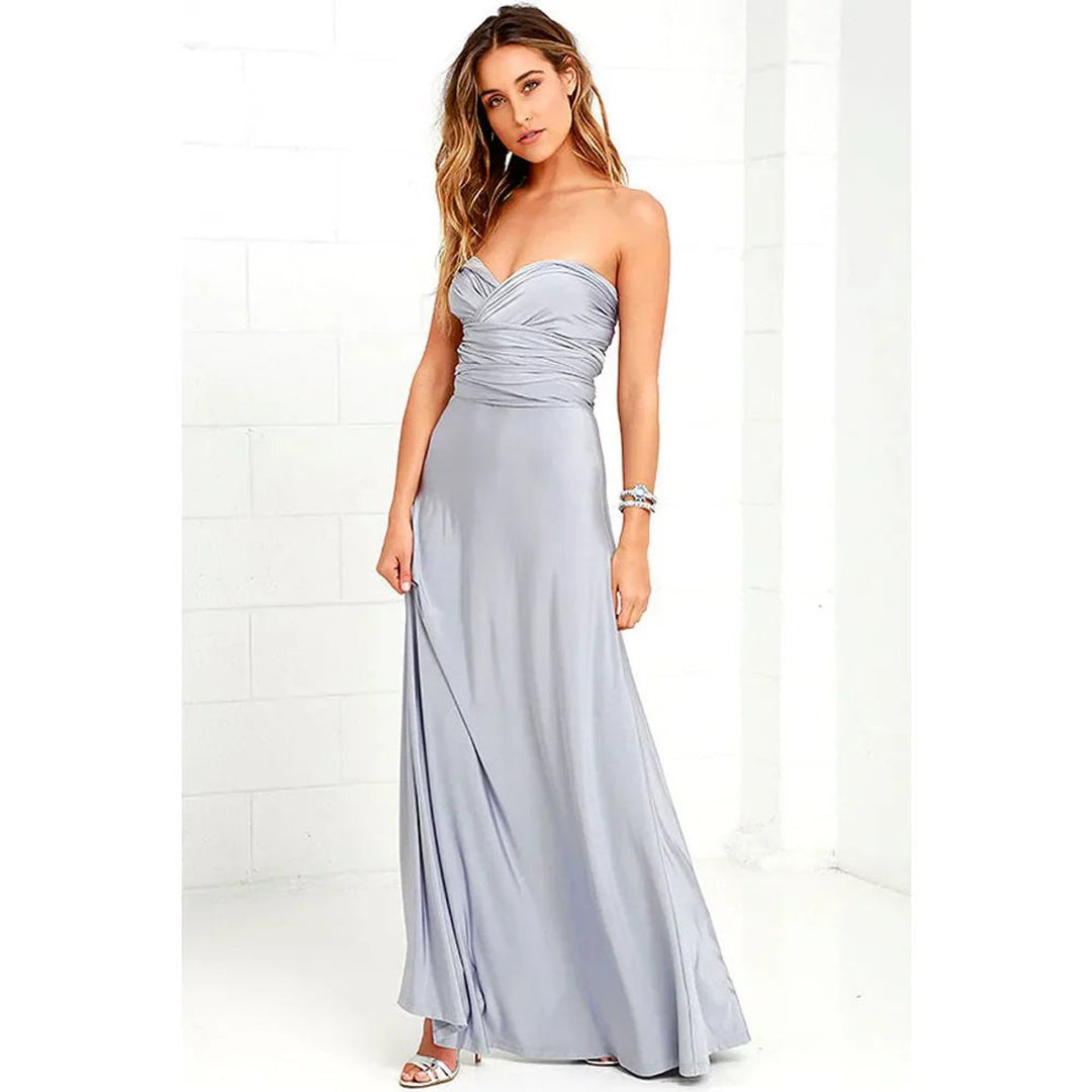 Women's Bohemian Convertible Wrap Fall Midi Dress