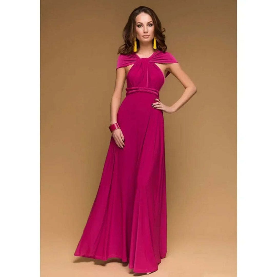 Women's Bohemian Convertible Wrap Fall Midi Dress
