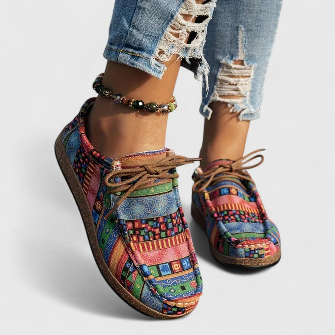 Women's Boho Lace-Up Orthopedic Comfort Sneakers