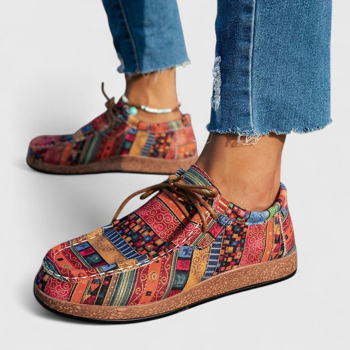 Women's Boho Lace-Up Orthopedic Comfort Sneakers