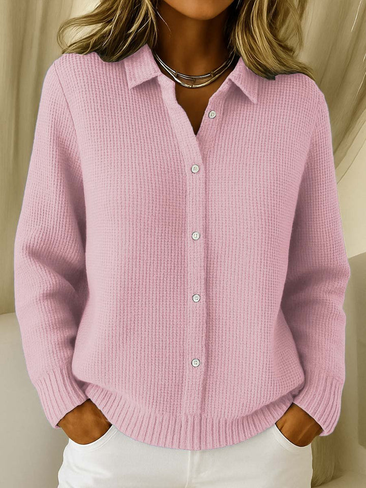 Women's Button-Up Collared Knit Cardigan Sweater