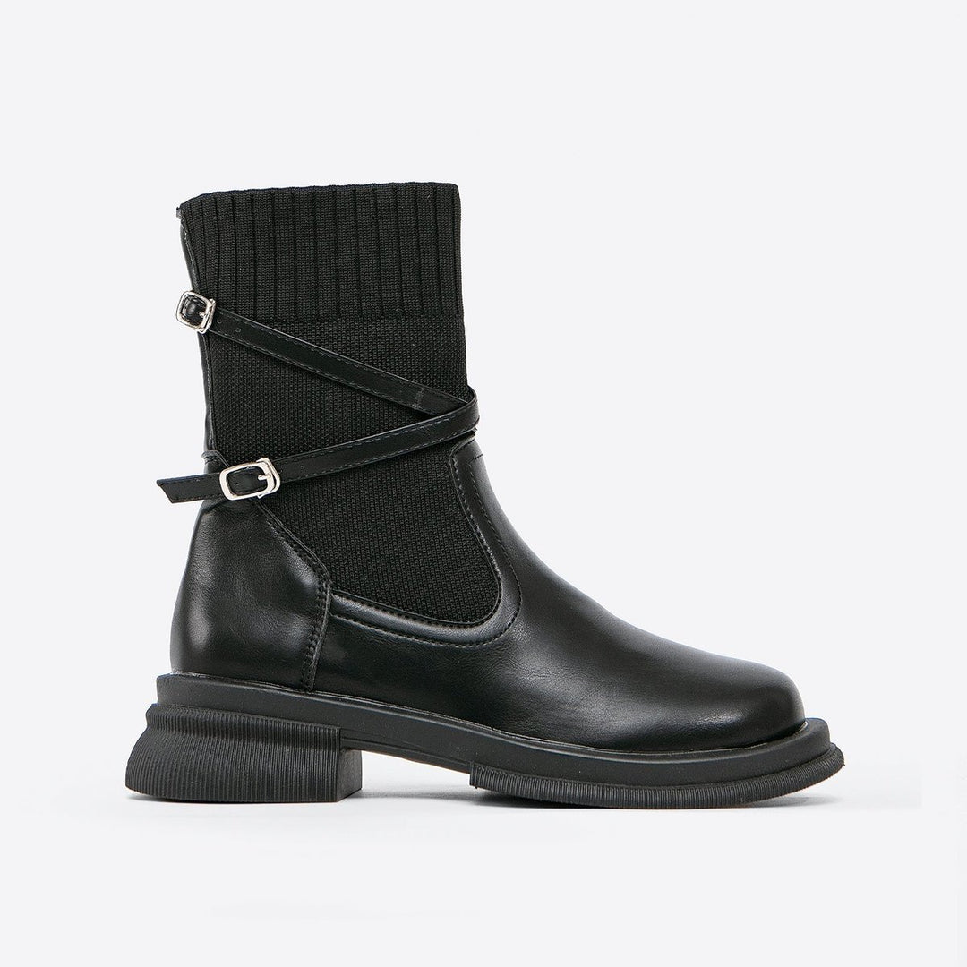 Women's Chelsea Knit-Cuff Wrap-Strap Ankle Boots