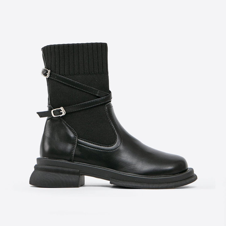 Women's Chelsea Knit-Cuff Wrap-Strap Ankle Boots