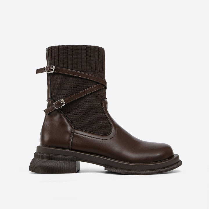 Women's Chelsea Knit-Cuff Wrap-Strap Ankle Boots