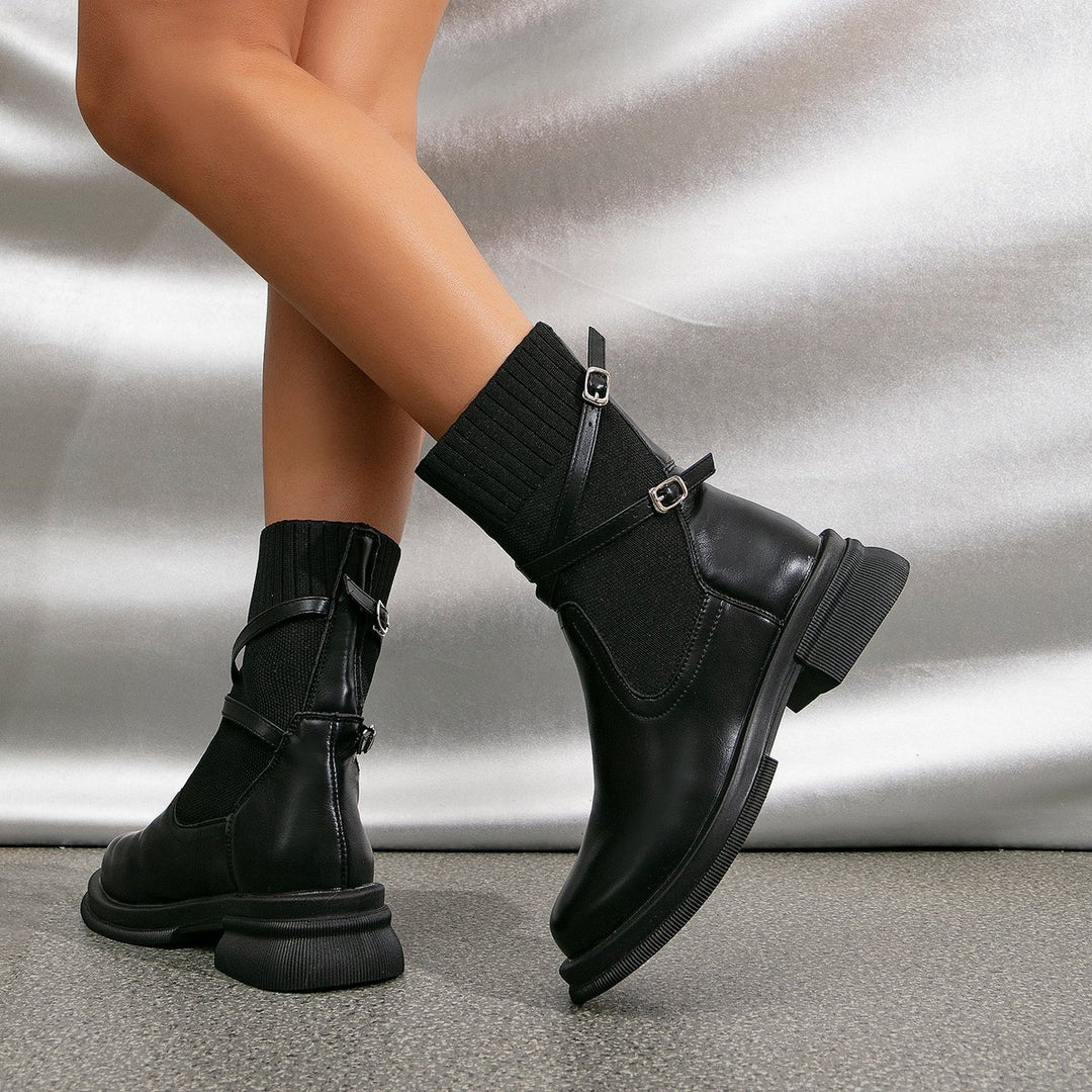 Women's Chelsea Knit-Cuff Wrap-Strap Ankle Boots