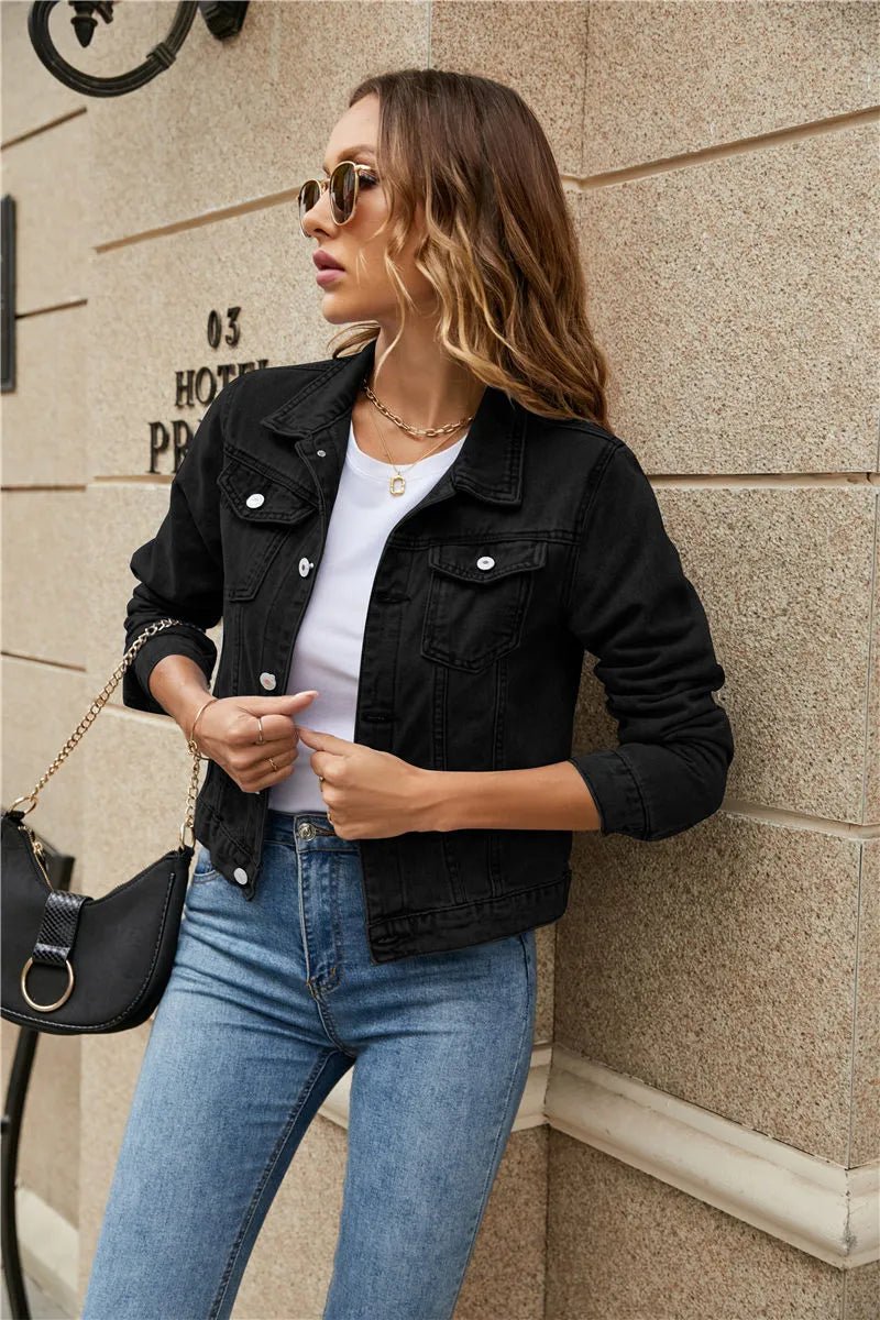 Women's Classic Cropped Light-Wash Denim Jacket