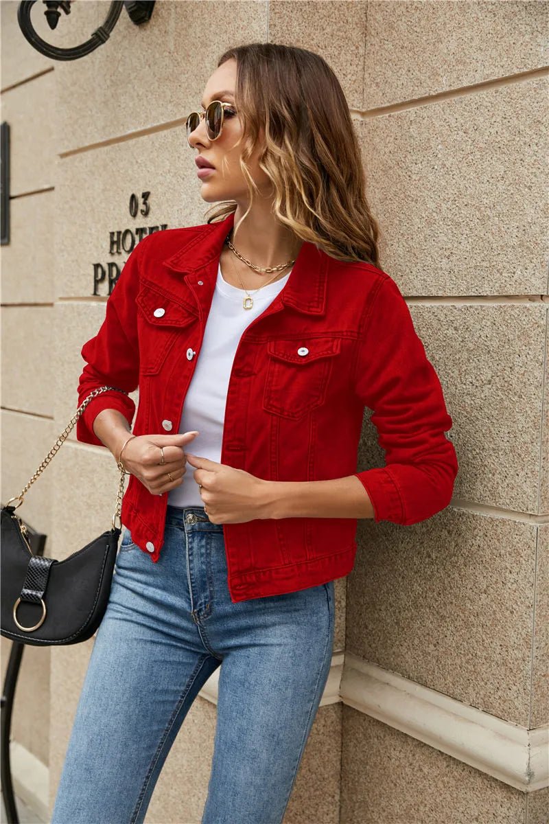Women's Classic Cropped Light-Wash Denim Jacket