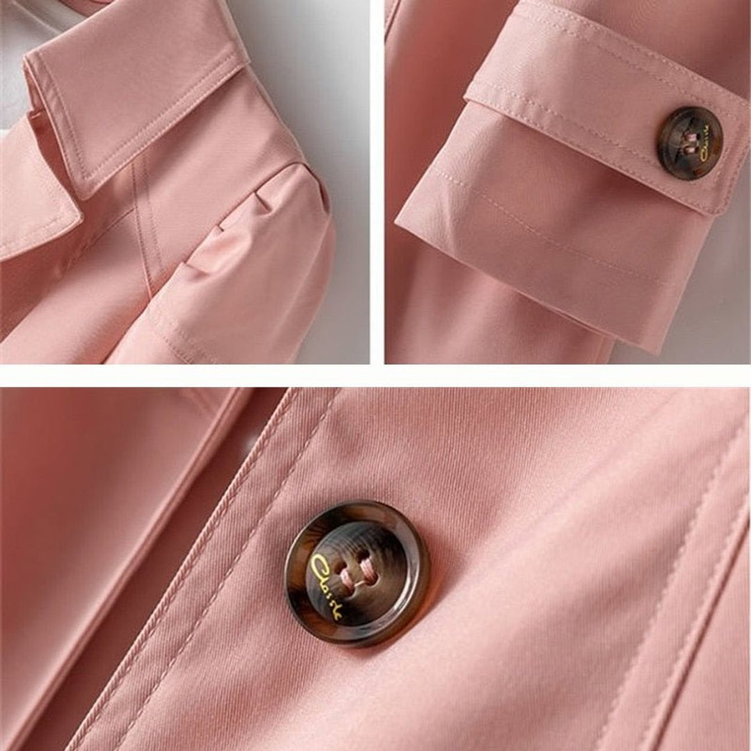 Women's Classic Double-Button Belted Trench Coat