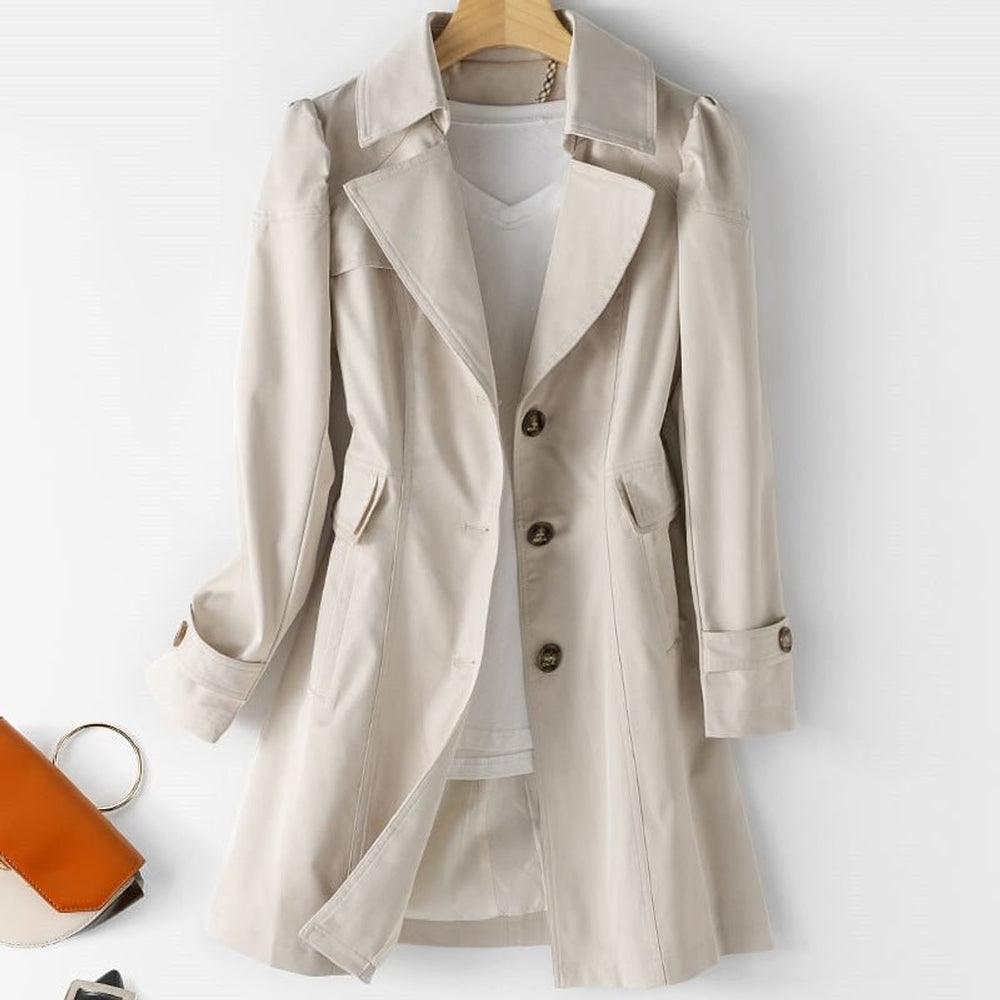 Women's Classic Double-Button Belted Trench Coat
