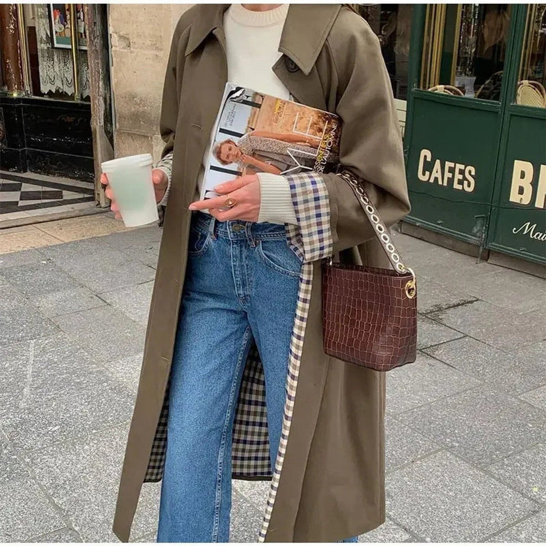 Women's Classic Longline Slim-Fit Trench Coat