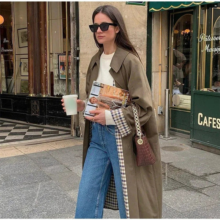 Women's Classic Longline Slim-Fit Trench Coat