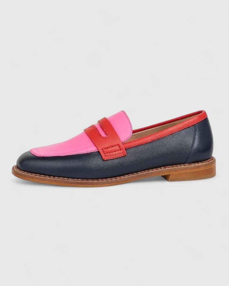 Women's Colorblock Round-Toe Slip-On Penny Loafers