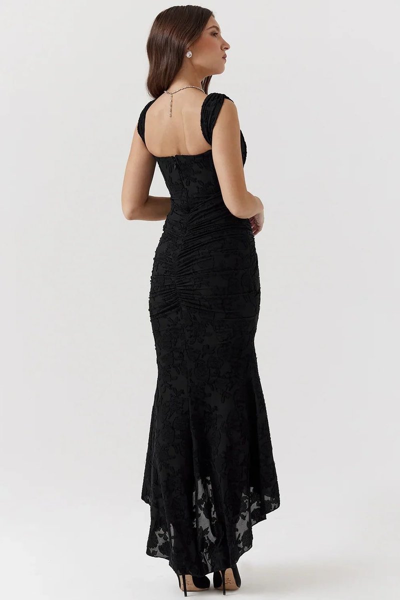 Women's Corset Bodice High-Low Mermaid Midi Formal Dress