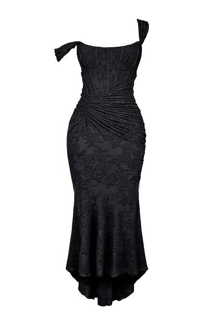 Women's Corset Bodice High-Low Mermaid Midi Formal Dress
