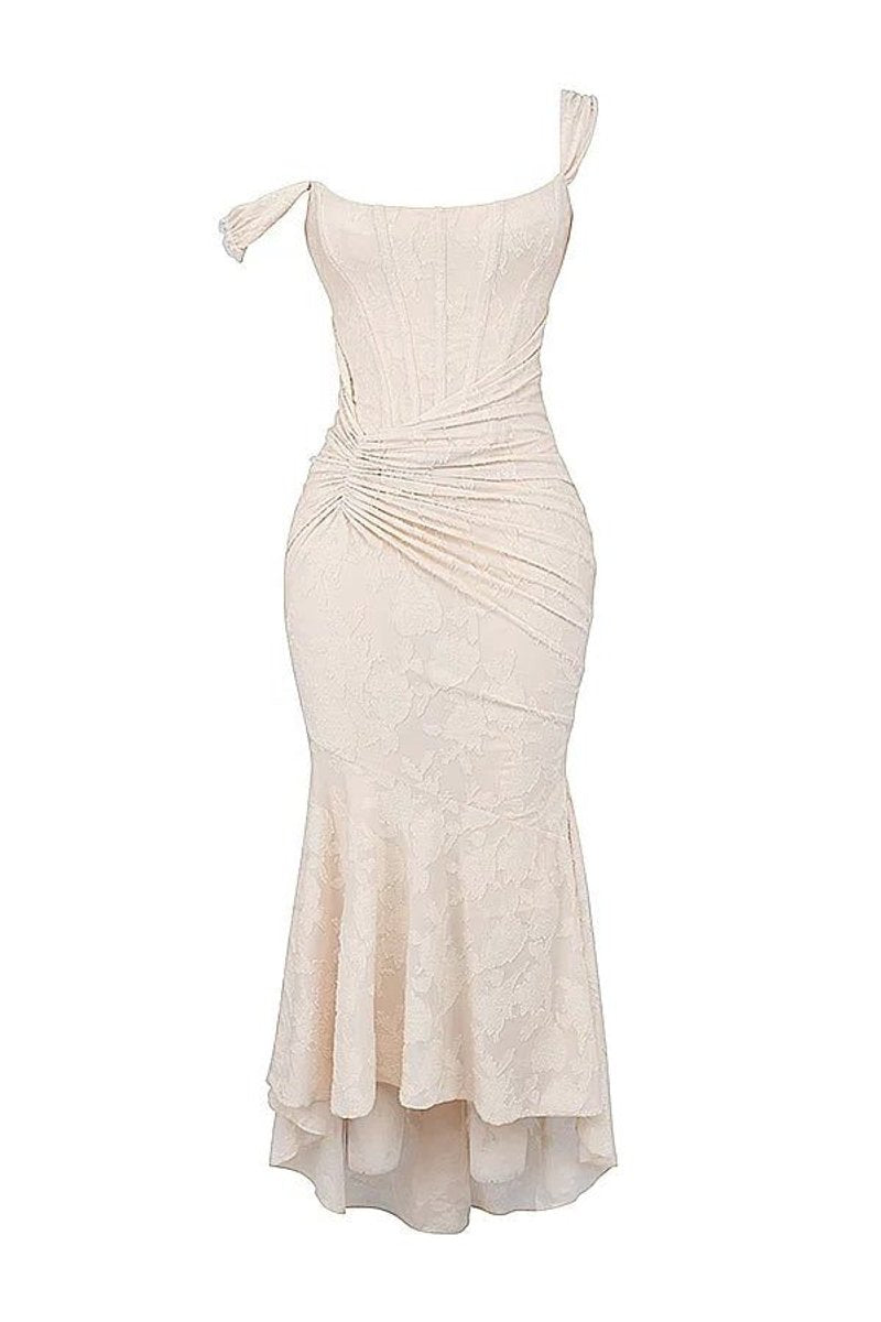 Women's Corset Bodice High-Low Mermaid Midi Formal Dress