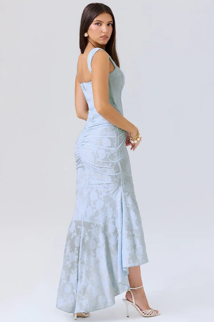 Women's Corset Bodice High-Low Mermaid Midi Formal Dress