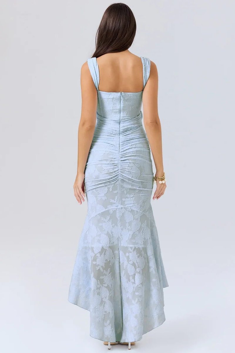 Women's Corset Bodice High-Low Mermaid Midi Formal Dress