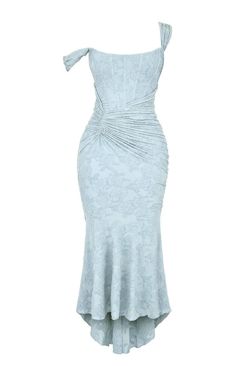 Women's Corset Bodice High-Low Mermaid Midi Formal Dress