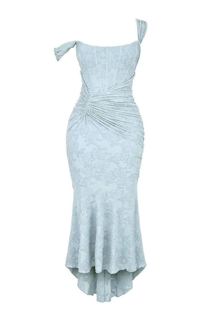 Women's Corset Bodice High-Low Mermaid Midi Formal Dress