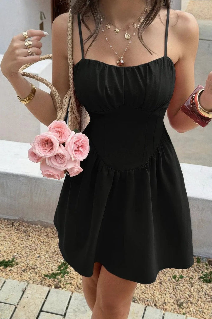 Women's Corset Spaghetti-Strap Fall Wedding Guest Dress Mini
