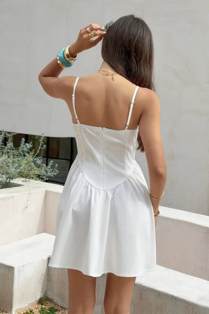Women's Corset Spaghetti-Strap Fall Wedding Guest Dress Mini