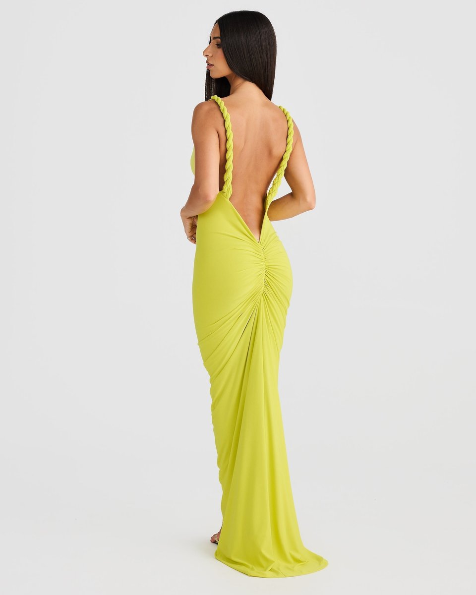 Women's Cowl-Neck Bodycon Fall Wedding Guest Dress Mermaid Maxi