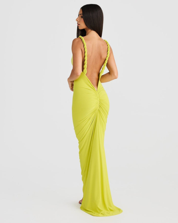 Women's Cowl-Neck Bodycon Fall Wedding Guest Dress Mermaid Maxi