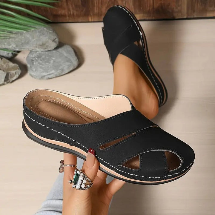 Women's Cushioned Open-Toe Slip-On Comfort Sandals
